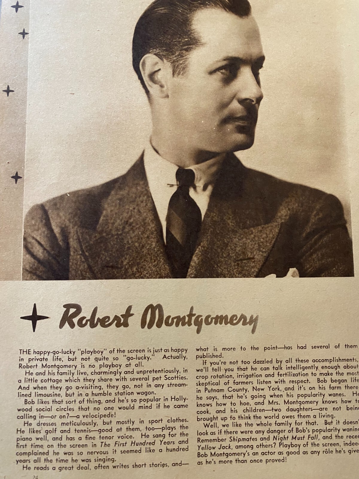 Robert Montgomery, Full Page Vintage Pinup