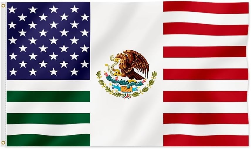 America Mexico Flag USA Mexican Friendship Flag 2x3FT Fade Proof Vivid Color 100