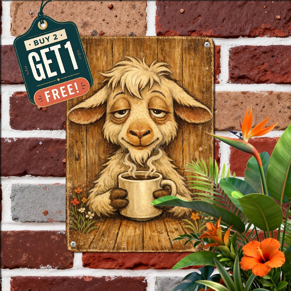 Humorous Daydreaming Animal Sign Charming Pet Lover Bedroom Tin Metal Wall Art