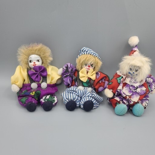 Vintage Clown Doll Sand Body Porcelain Head 5 Vintage Clown Doll Sand Body Porcelain Head 5