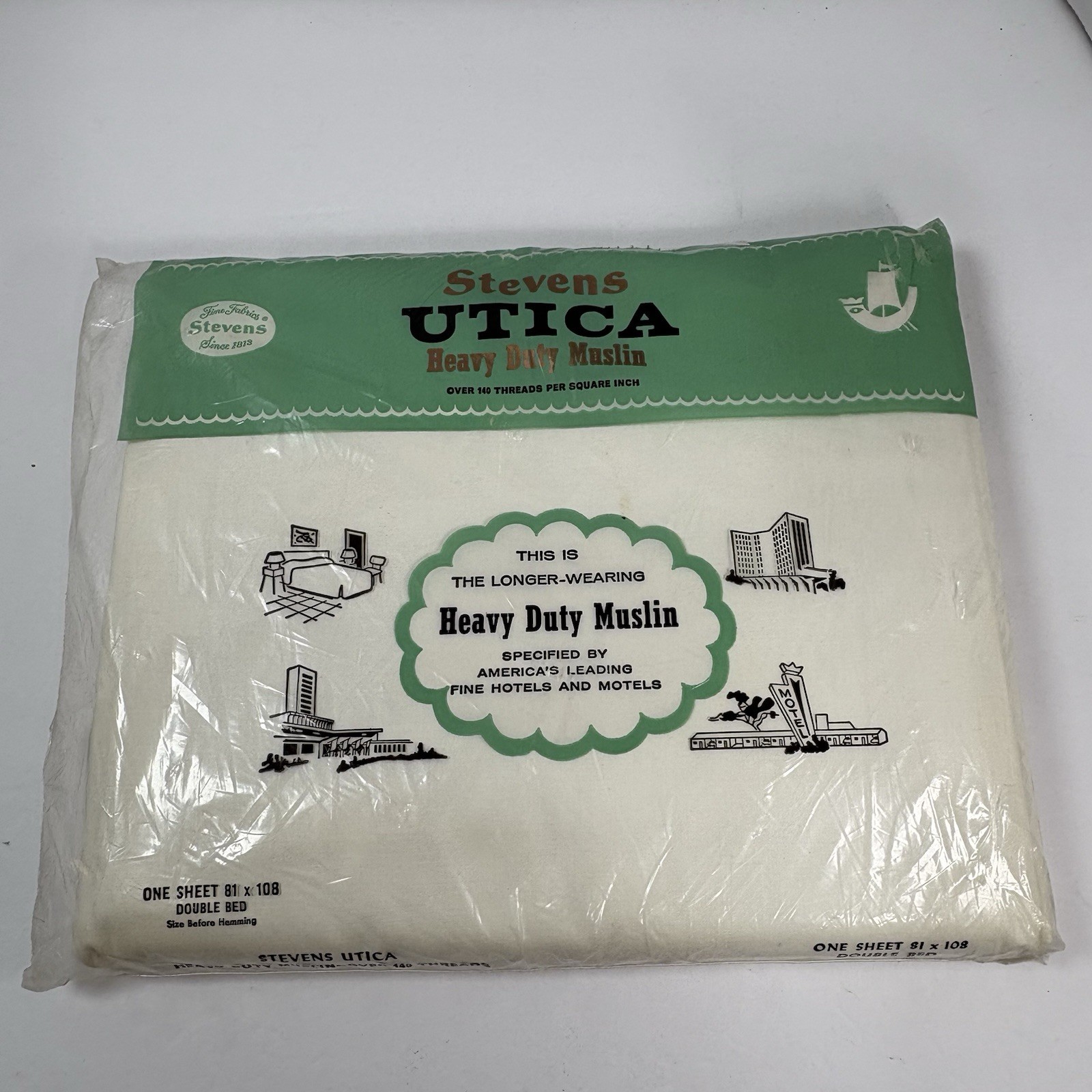 Vintage Steven’s Utica Muslin Bed Sheet Heavy Duty Double Bed 81x108 FAST SHIP