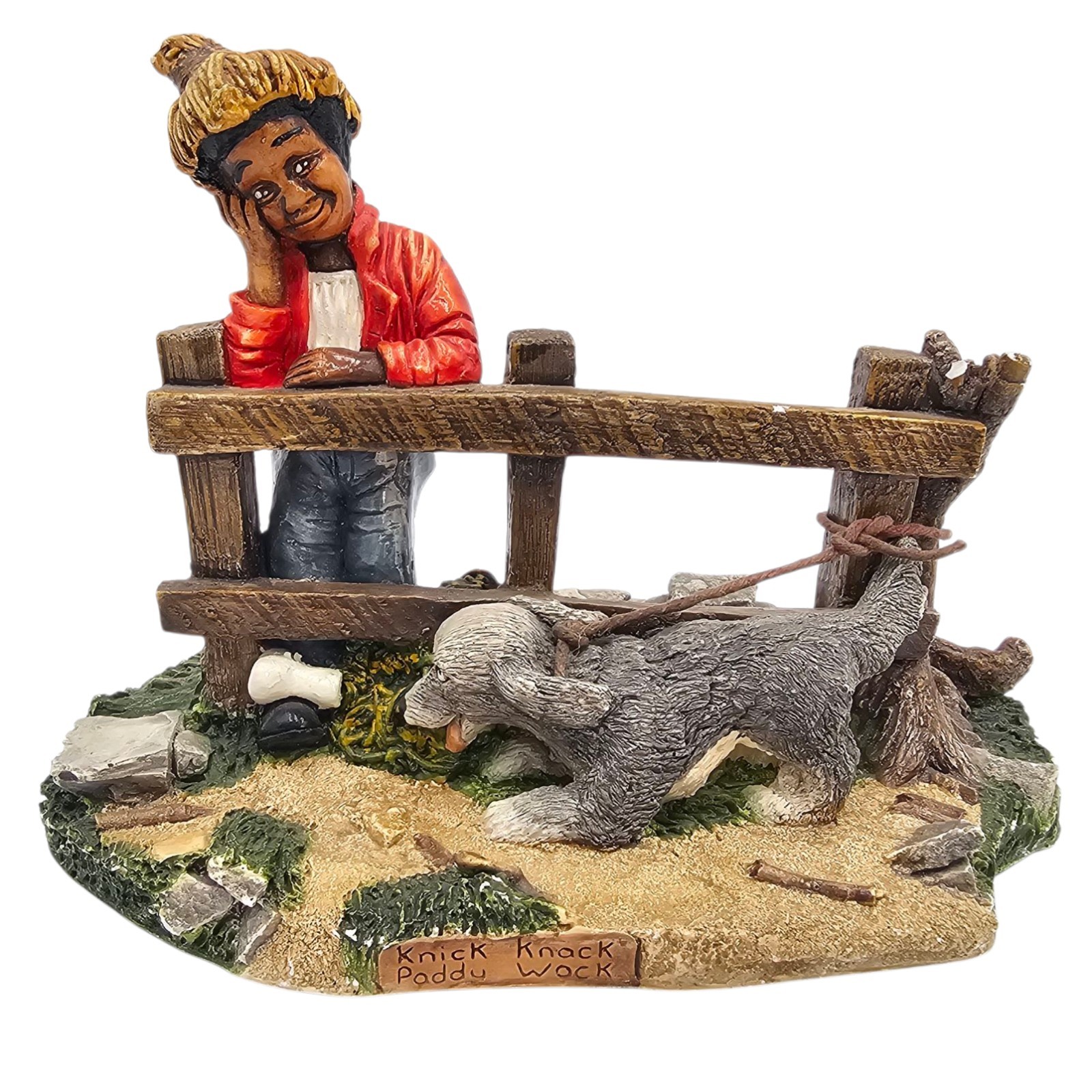 NATURECRAFT KNICK KNACK PADDY WACK Dog Bone #979 Black Americana England 1988