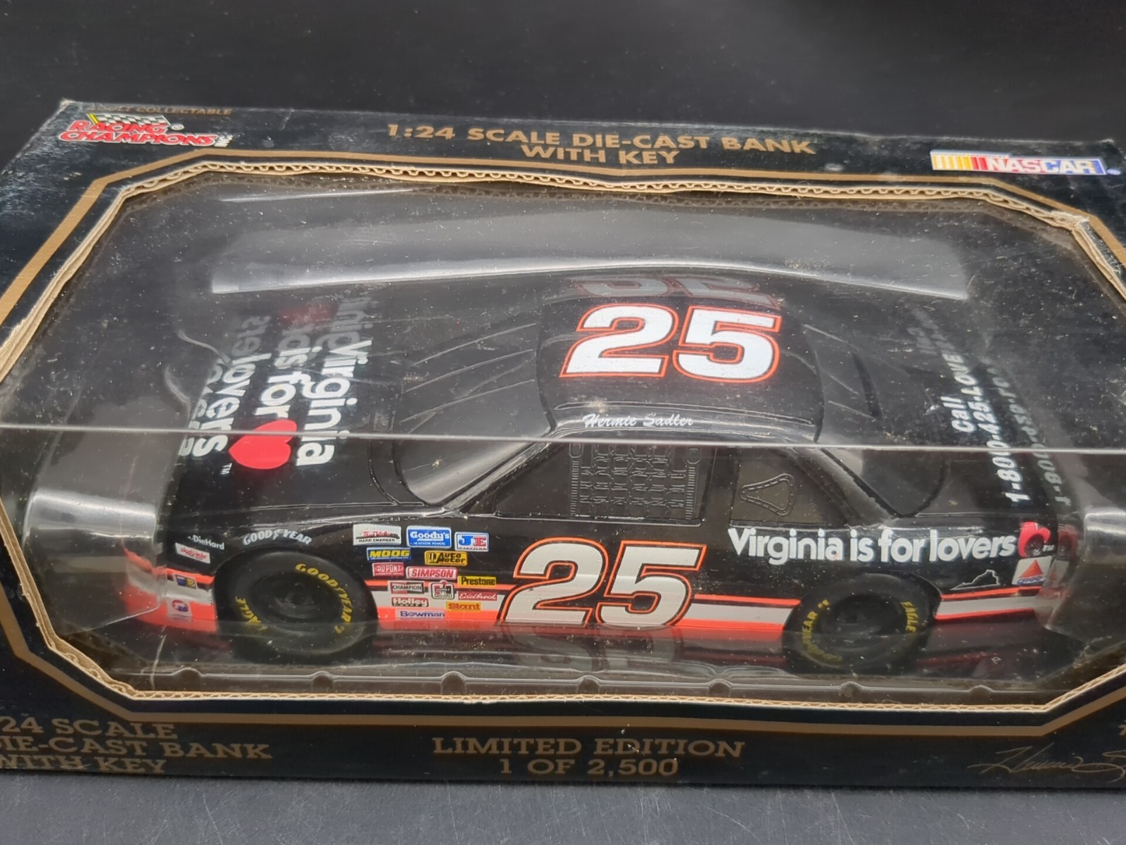 1994 Racing Champions 1:24 NASCAR #25 Hermie Sadler *Virgina Is For Lovers* Bank