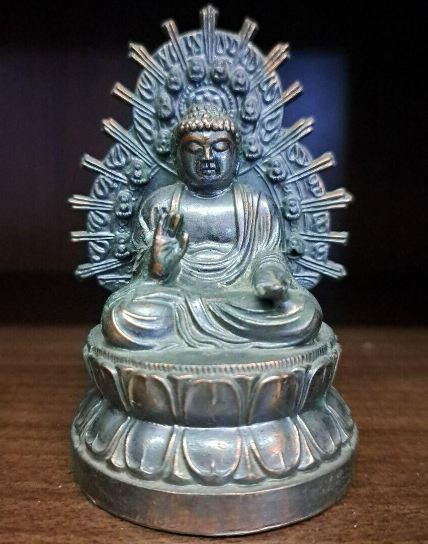 Vintage Japanese Figurine Statue Great Buddha Nara Metal Ornament