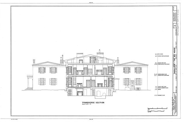 Andalusia Bensalem Township Pennsylvania 1900s Transverse Section House Plan