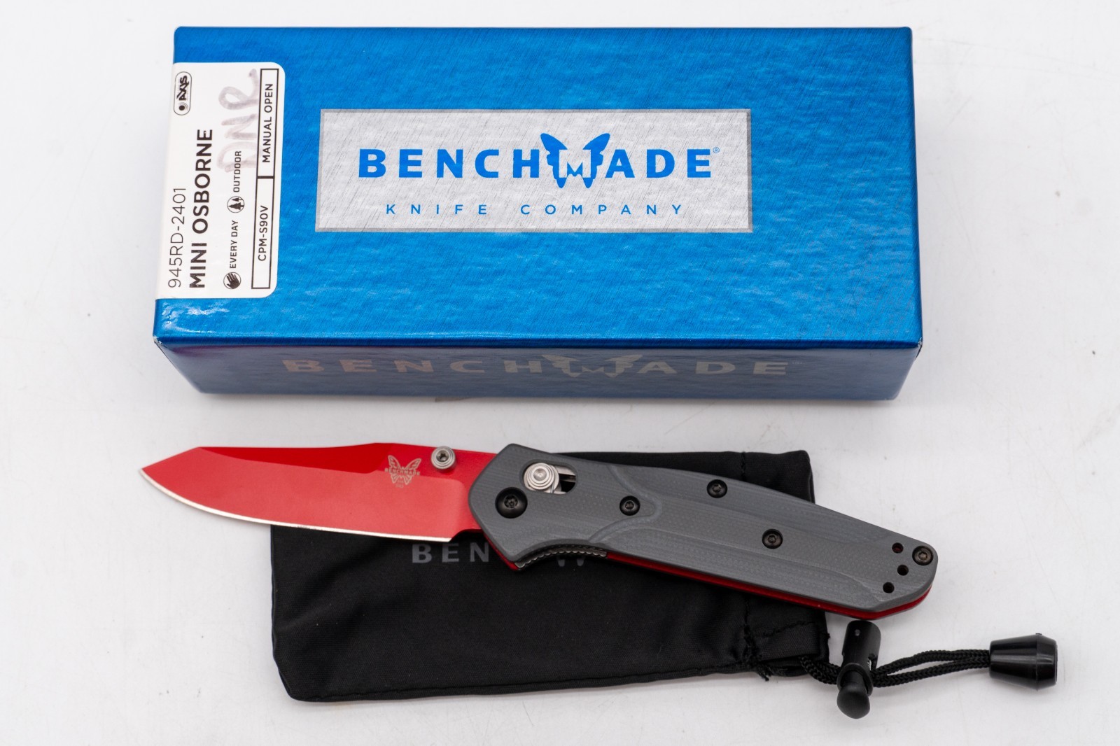 Benchmade 945RD-2401 Mini Osborne S90V Red/Gray G10 Axis Shot Show Folding Knife Benchmade 945RD-2401 Mini Osborne S90V Red/Gray G10 Axis Shot Show Folding Knife