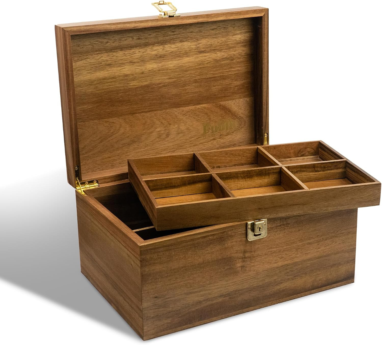 Locking Wooden Keepsake Box, Customizable Design with Adjustable Tray. Large Woo Locking Wooden Keepsake Box, Customizable Design with Adjustable Tray. Large Woo