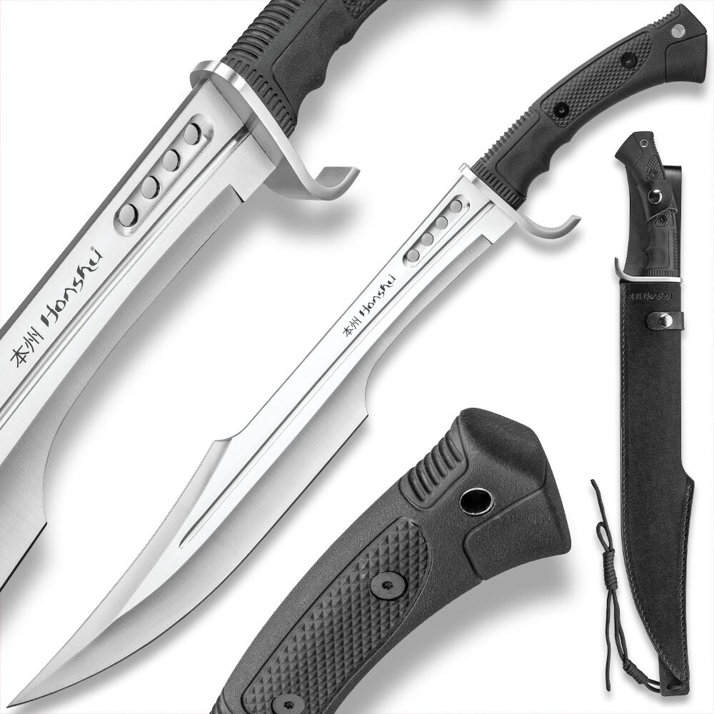 Honshu Spartan Sword and Scabbard, Full Tang, 7Cr13 Stainless Steel, 23” Overall