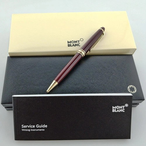 Montblanc 164 Meisterstuck Red Burgundy Gold Ballpoint Pen Luxury Gift Box New