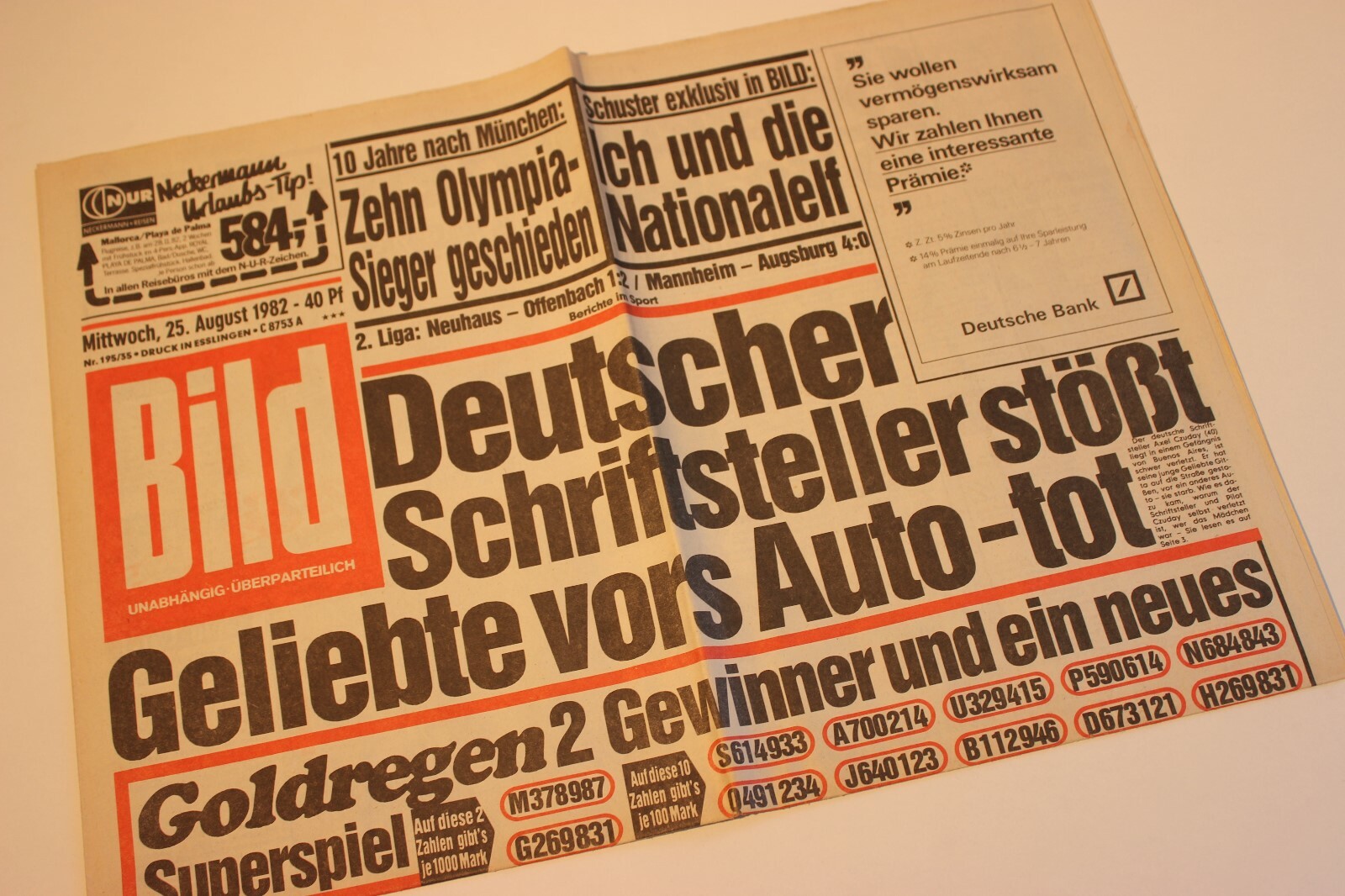 Bildzeitung 25.08.1982 August 25.8.1982 gift 38. 39. 40. 41. 42nd Birthday