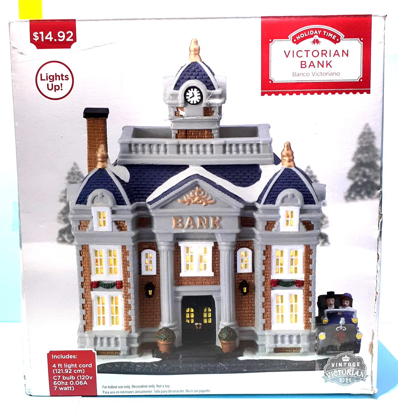 Holiday Time Illuminated Victorian Bank Building 2020