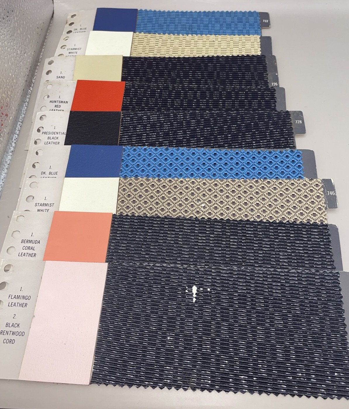 9 Vtg 1957 LINCOLN PREMIERE Upholstery Dealer Showroom Leather/Fabric Samples