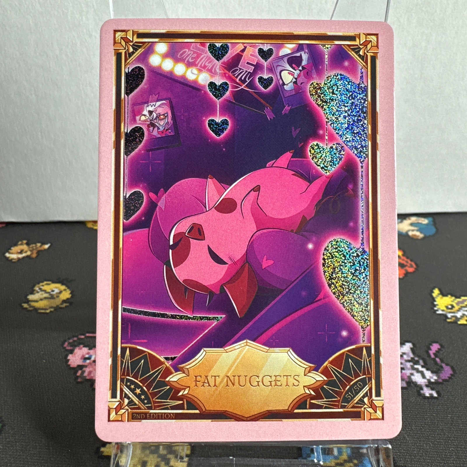 Hazbin Hotel Trading Card Fat Nugget 51/50 Secret Rare Pink 2nd Edition Season 1