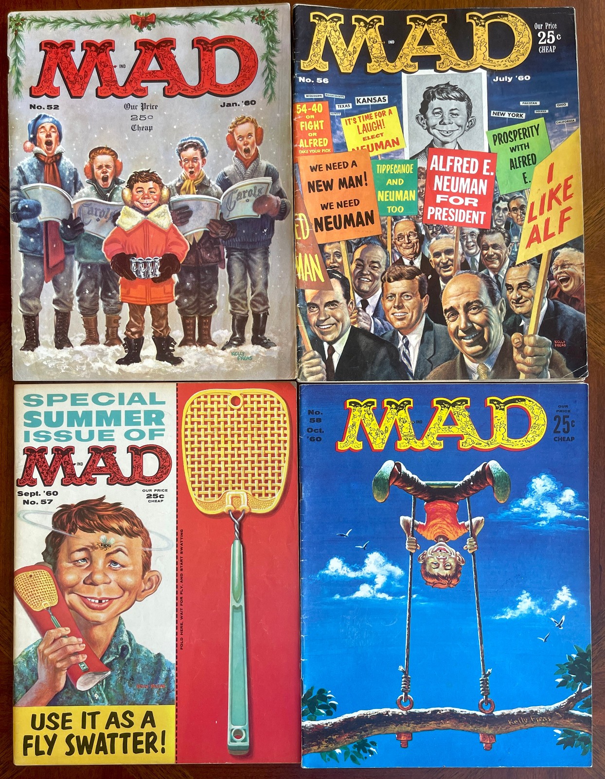 Four MAD MAGAZINES from 1960 Up to FINE PLUS #52, 56, 57, 58 Four MAD MAGAZINES from 1960 Up to FINE PLUS #52, 56, 57, 58