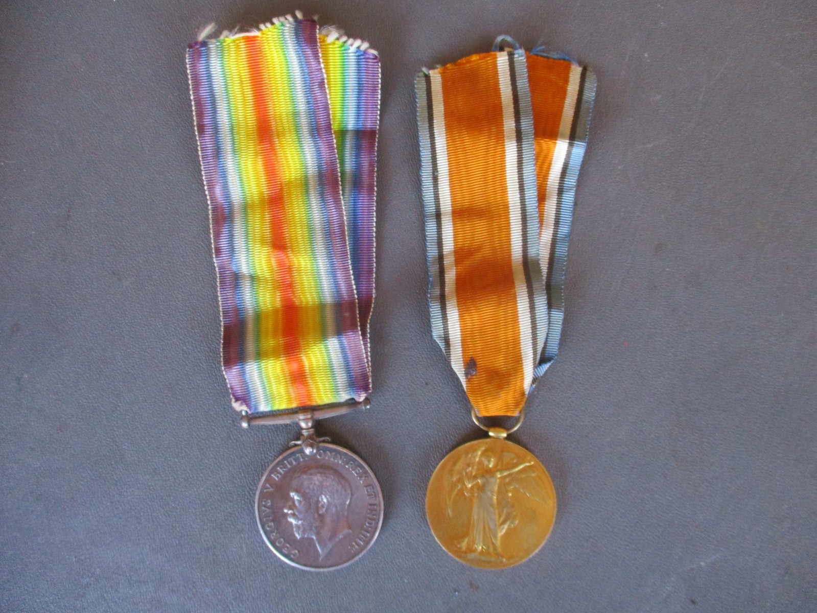 WWI British Victory Medal Set, Scotland, Named, Inscribed, 2 Medals with Ribbons WWI British Victory Medal Set, Scotland, Named, Inscribed, 2 Medals with Ribbons