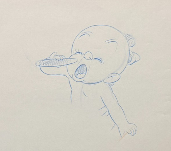 WHO FRAMED ROGER RABBIT - 1988 - ORIGINAL BABY HERMAN KEY FRAME PRODUCTION ART