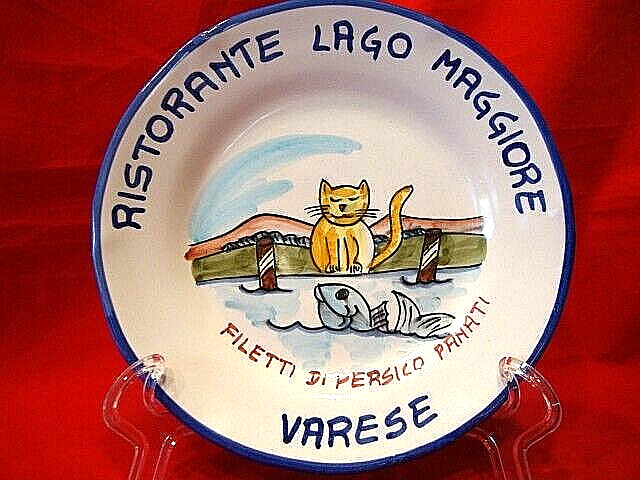 VIETRI Italy Ristorante Lago Maggiore Varese Plate- Artisian Hand Decorated 1999