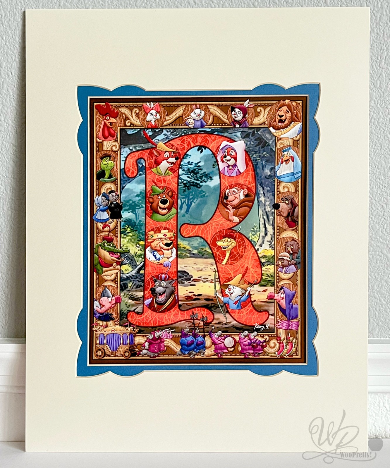 2023 KENNY YAMADA Disney Robin Hood Letter R Exclusive FOTA Deluxe Matted Print
