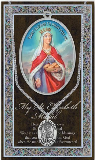 St. Elizabeth Medal Necklace with Embossed Prayer Pamphlet