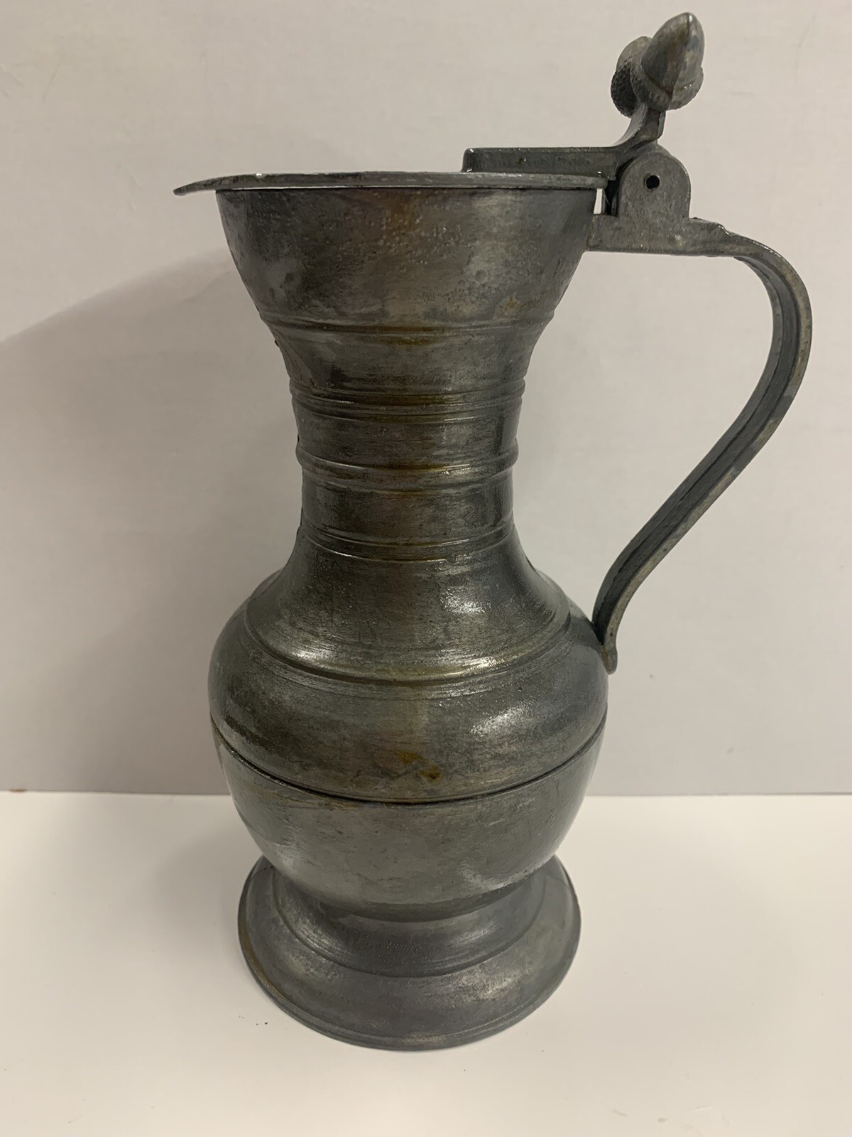 Vintage Norleans Small Pitcher Metal With Attached Hinged Lid Made In Italy
