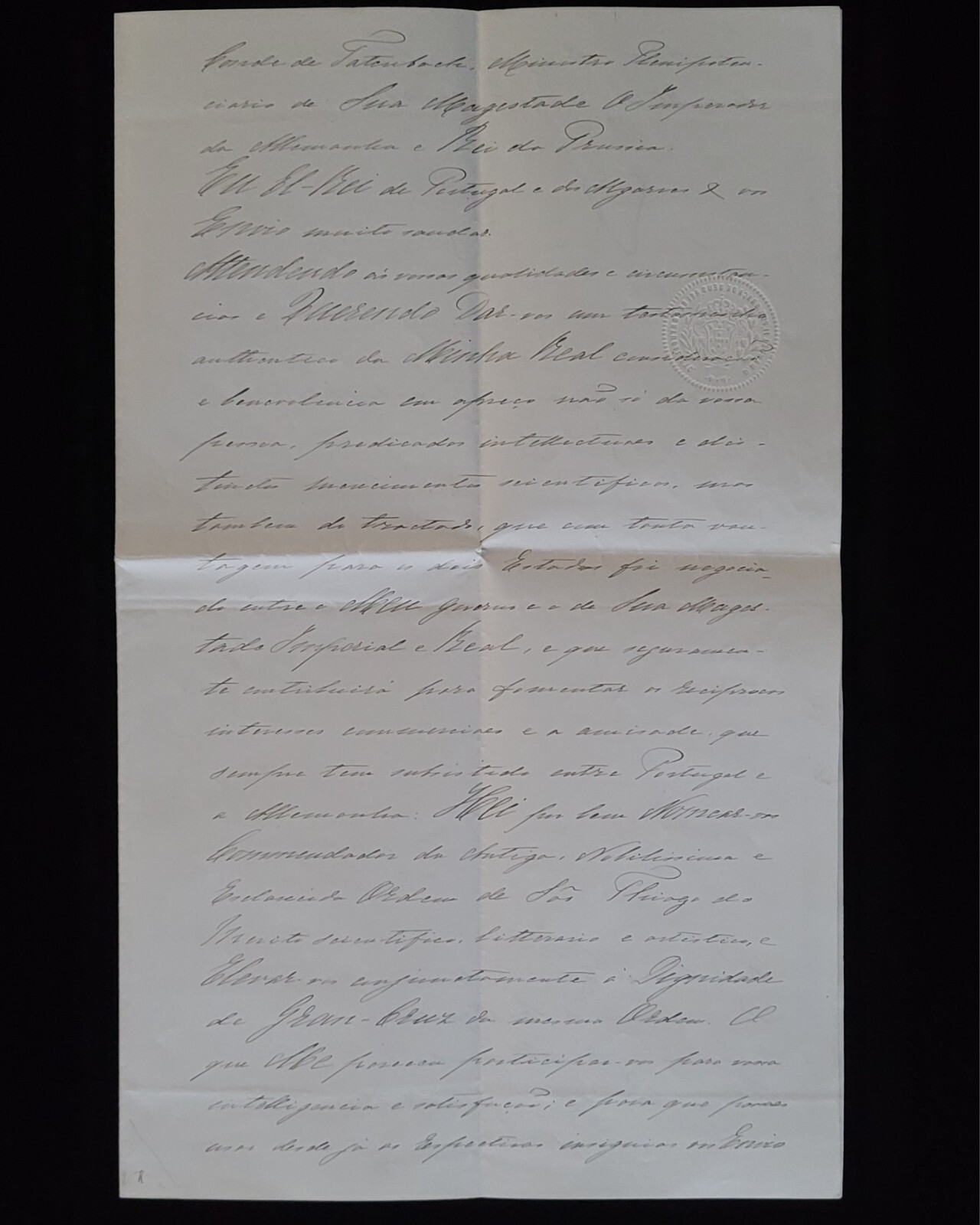Portugal King Manuel II Signed Royal Letter Count von Tattenbach German Envoy DE