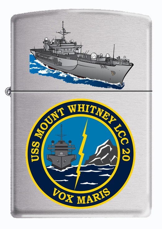 USS Mount Whitney (LCC-20) Zippo MIB   Brushed Chrome