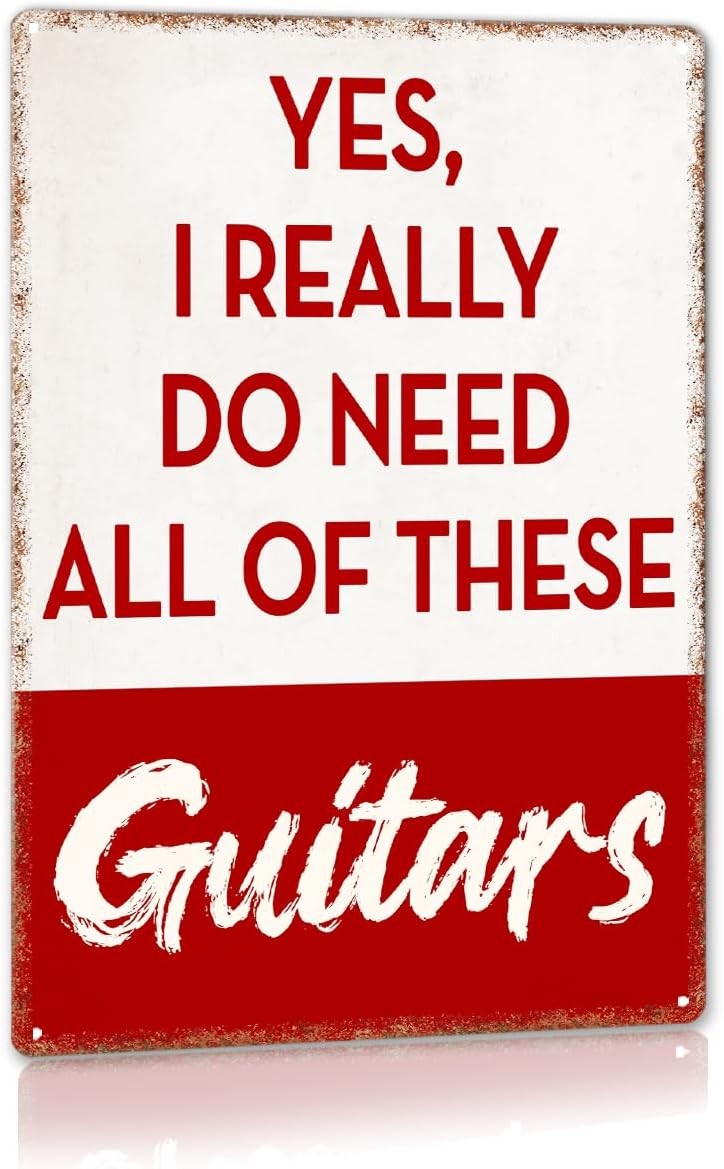 Funny Gifts for Guitar Players Musician Music Tin Metal Signs Home Décor 8x12