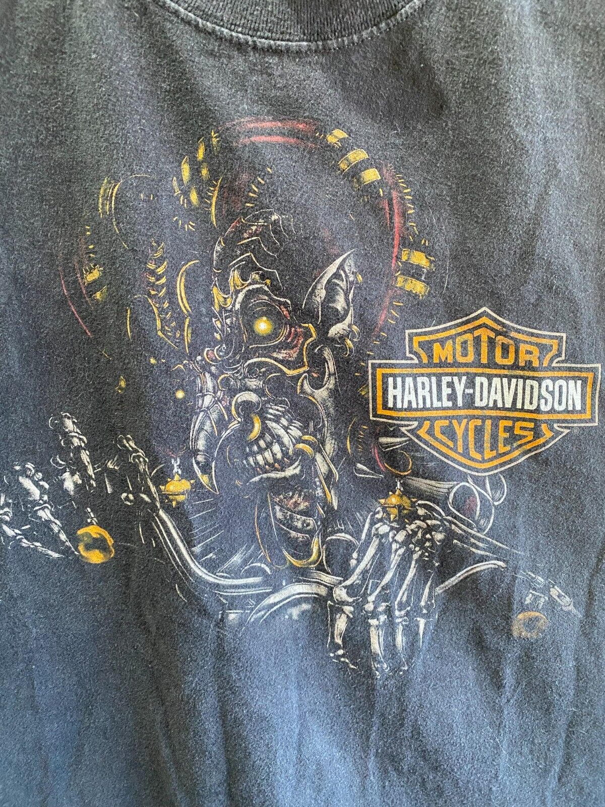 Harley Davidson 2014 Clown t shirt size XL Y2k thrashed look & skull back hit