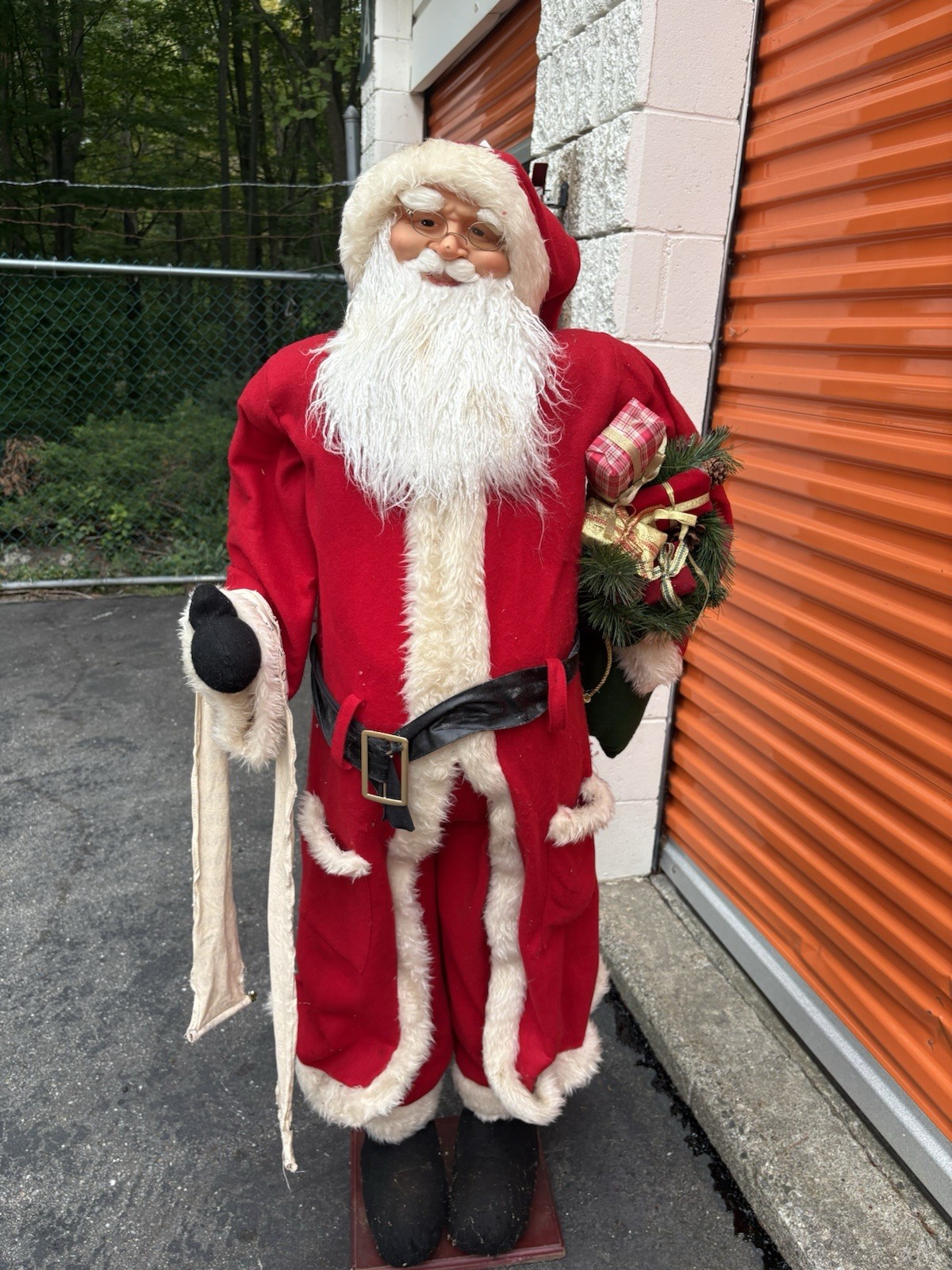1990s Vintage Life Size 5 Ft Traditional Santa Claus Figure w/ NAUGHTY NICE LIST