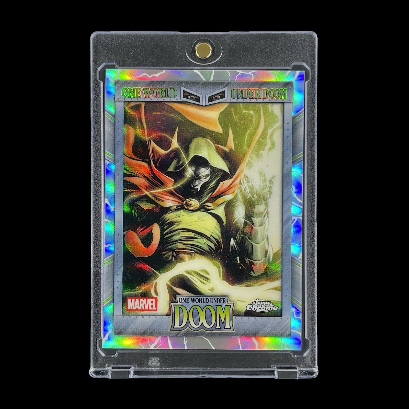 DOCTOR DOOM LIGHTNING CHROME REFRACTOR HOLO CARD 2026 Topps Chrome #10 - Marvel