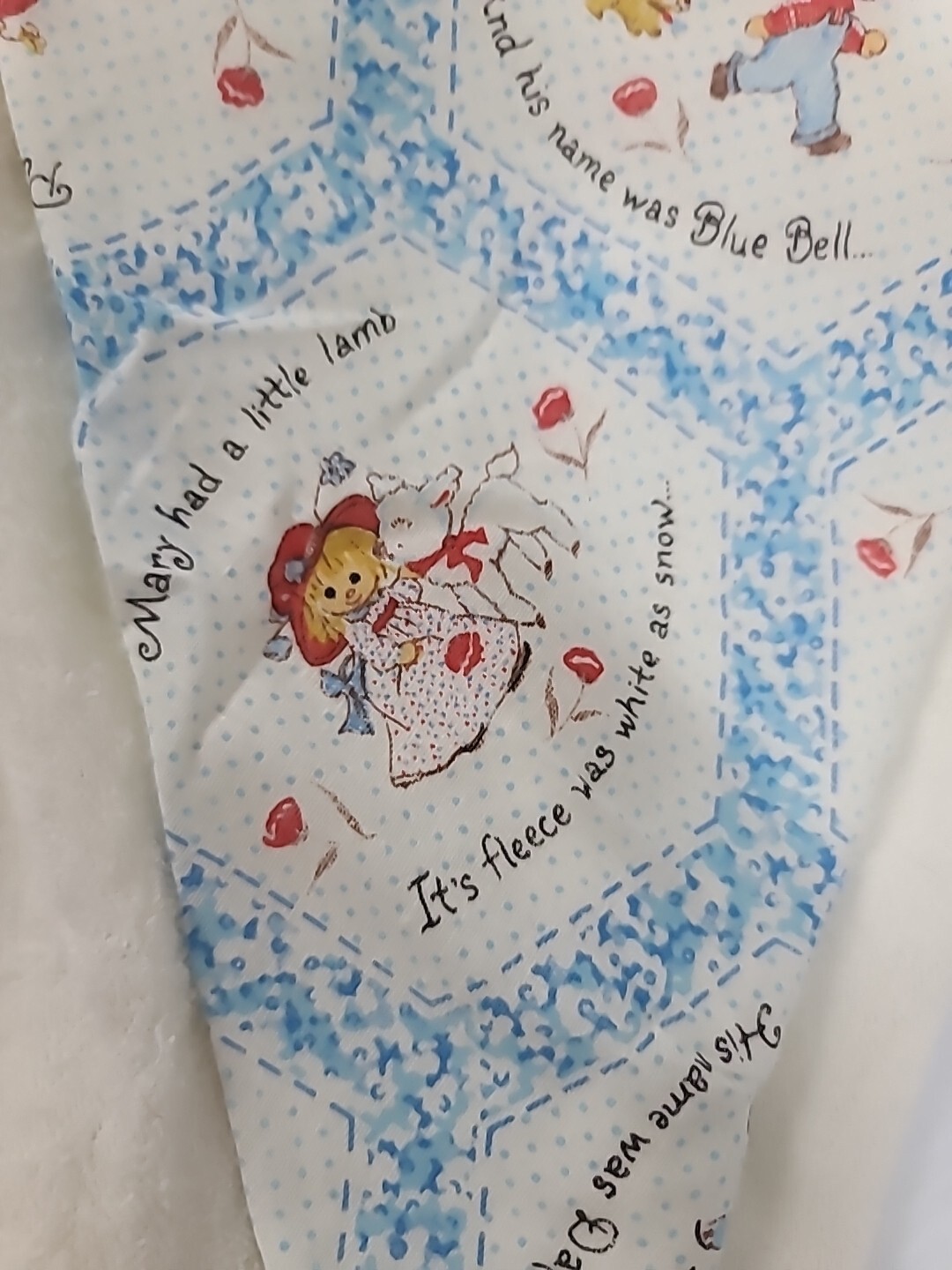 Vintage Towel Baby Bath Hooded Mary Had A Little Lamb 1980's Triboro White Soft Vintage Towel Baby Bath Hooded Mary Had A Little Lamb 1980's Triboro White Soft
