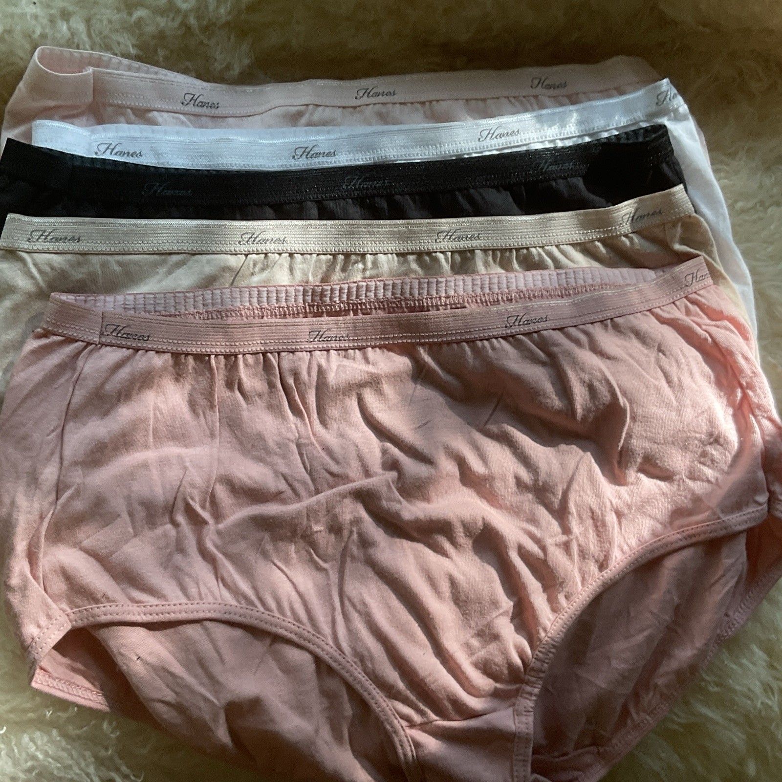 Hanes Womens Briefs Panties  5 PR. Cotton Underwear Moisture-Wicking SZ. 8 COLOR