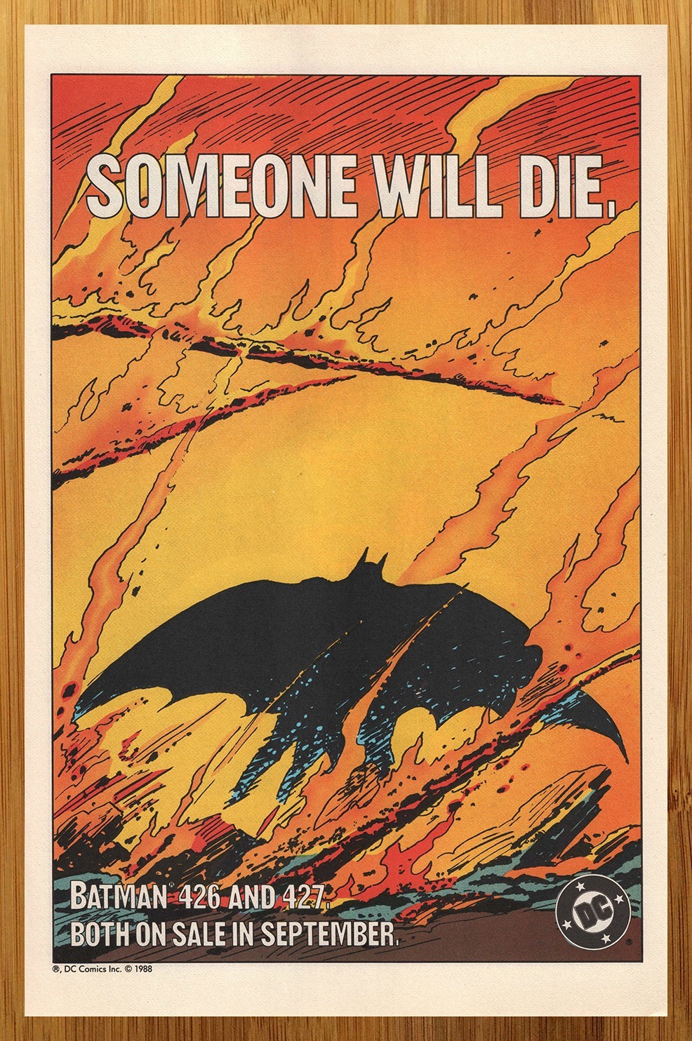 1988 DC Comics Batman Vintage Print Ad/Poster Authentic Retro Promo Pop Art 80s