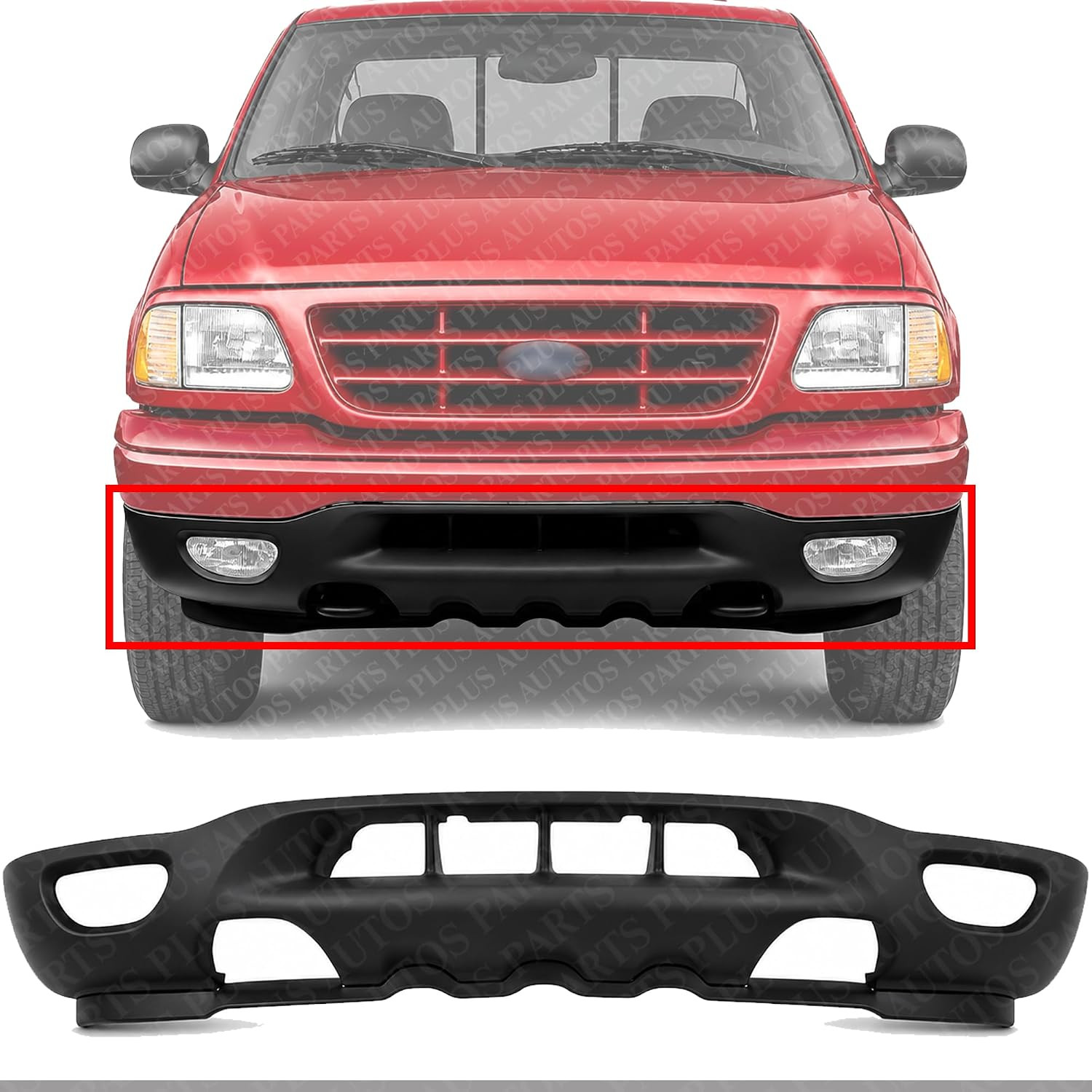 Front Bumper Lower Valance Panel Textured with Fog Light & Tow Hook Holes Direct Front Bumper Lower Valance Panel Textured with Fog Light & Tow Hook Holes Direct
