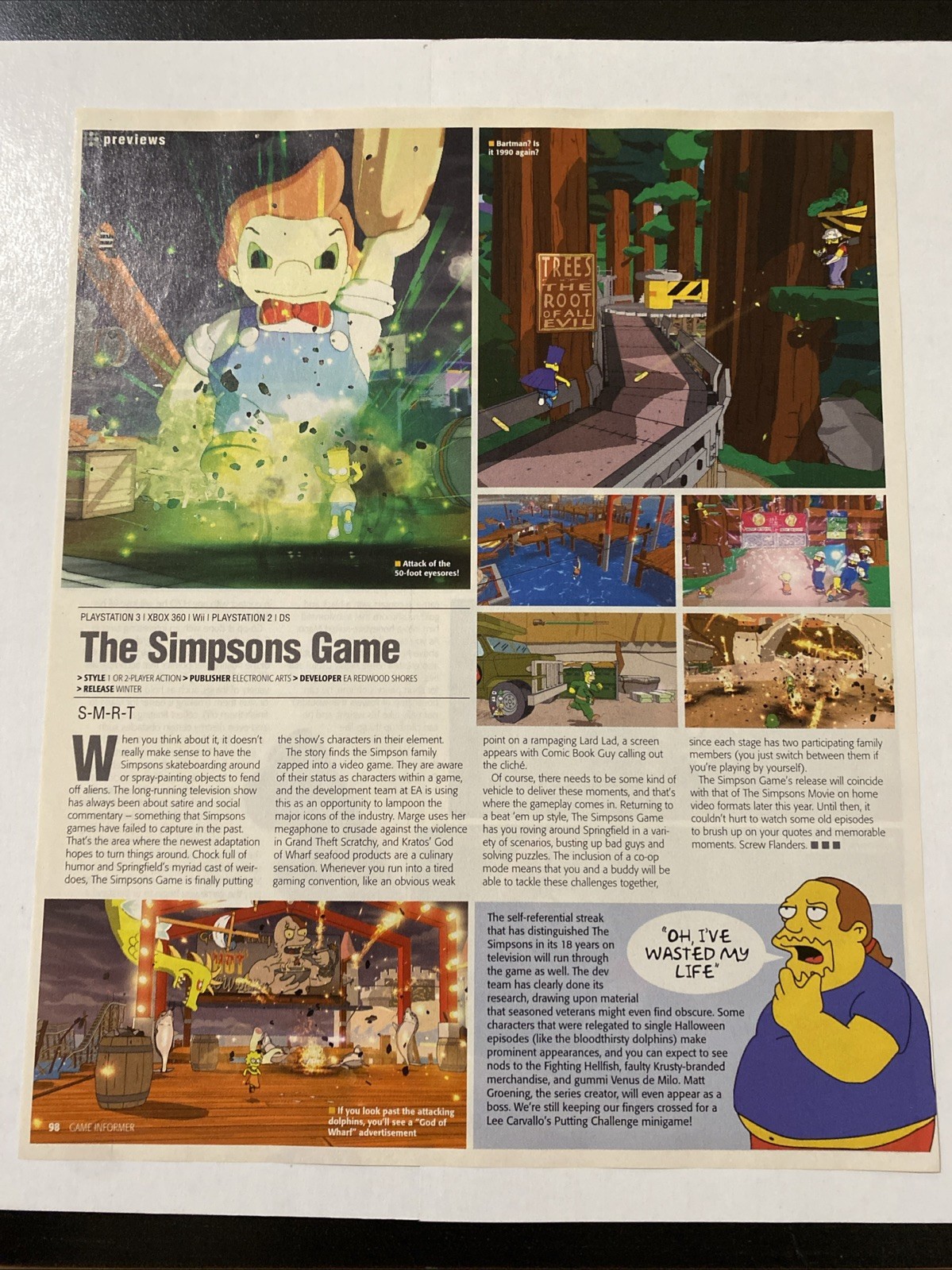 2007 Game Informer Magazine Page The Simpsons Game PS3 Xbox 360 Wii Review 2007 Game Informer Magazine Page The Simpsons Game PS3 Xbox 360 Wii Review
