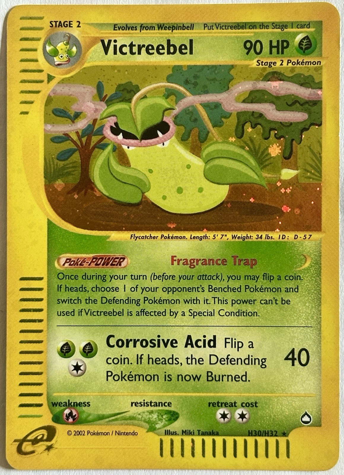 Pokemon Victreebel 🌿 H30/H32 Holo Aquapolis 2002 EN MINT PERFECT Condition WOTC
