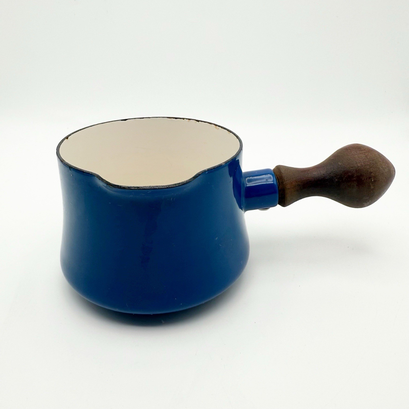 Vtg MCM Dansk Kobenstyle Butter Warmer Saucepan Blue Wood Handle France IHQ