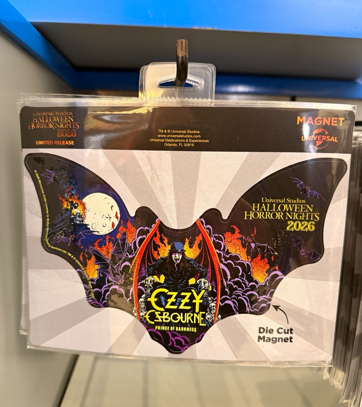 Ozzy Osbourne Universal Studios Halloween Horror Nights 2026 Die Cut Magnet