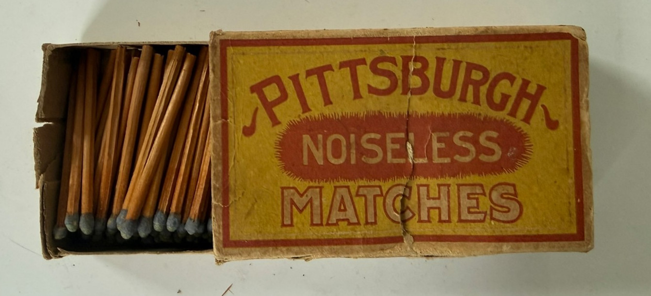 Vintage The Pittsburgh Noiseless Match Box-Ohio Match Co. Rare