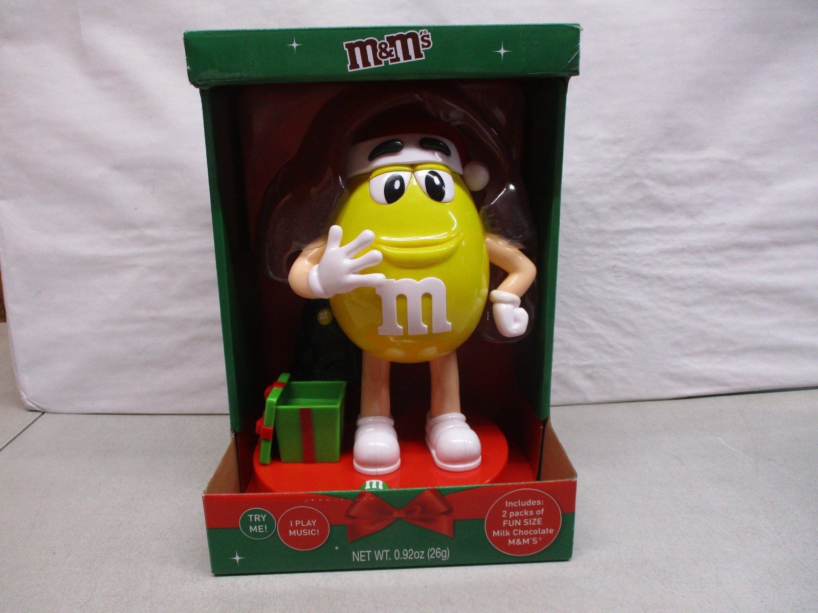 2018 M&Ms Yellow Christmas Dispenser