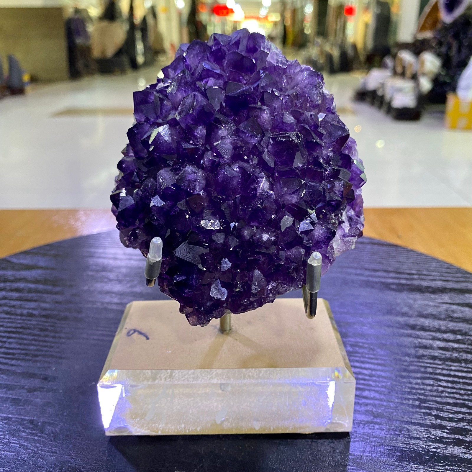 2.14LB Natural Amethyst flower quartz cluster crystal specimen Healing +Base-