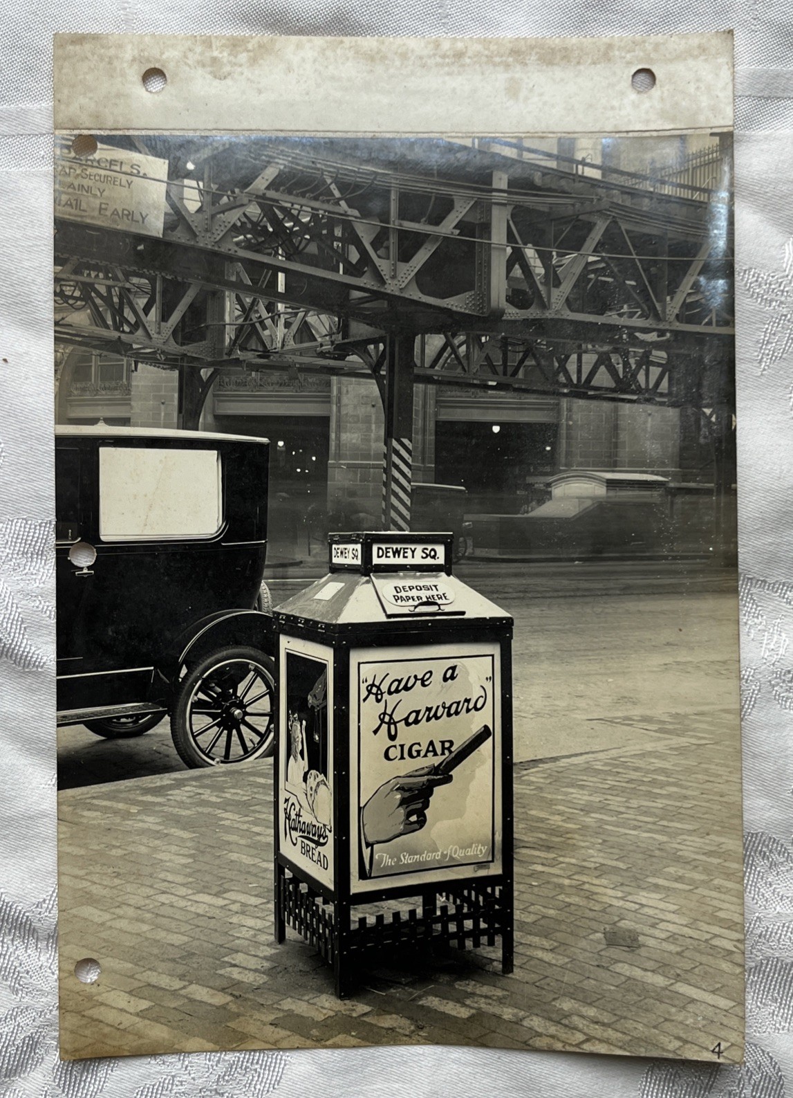 Antique 1920’s Boston Dewey Sq Photo Spotless Streets Corp Basket Harvard Cigar