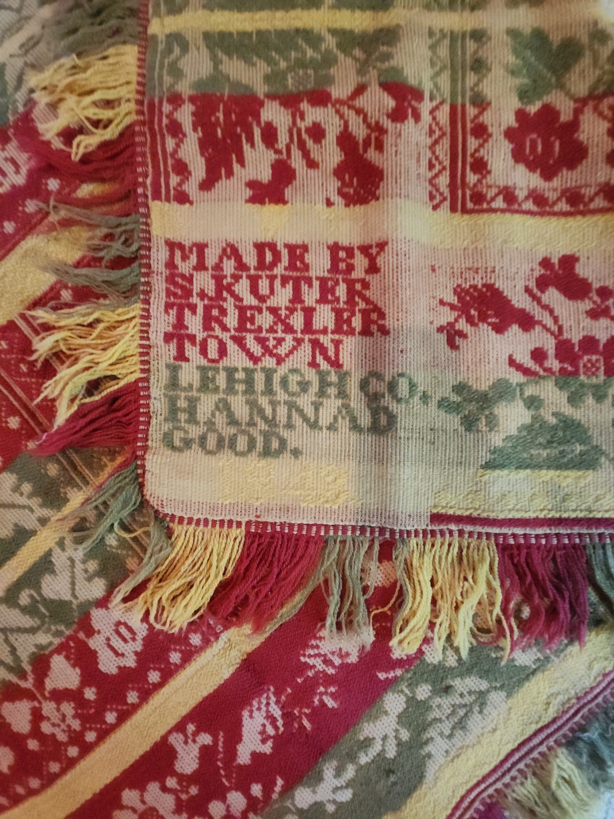 1843 Coverlet Made by S. Kuter Trexlertown Lehigh Co.