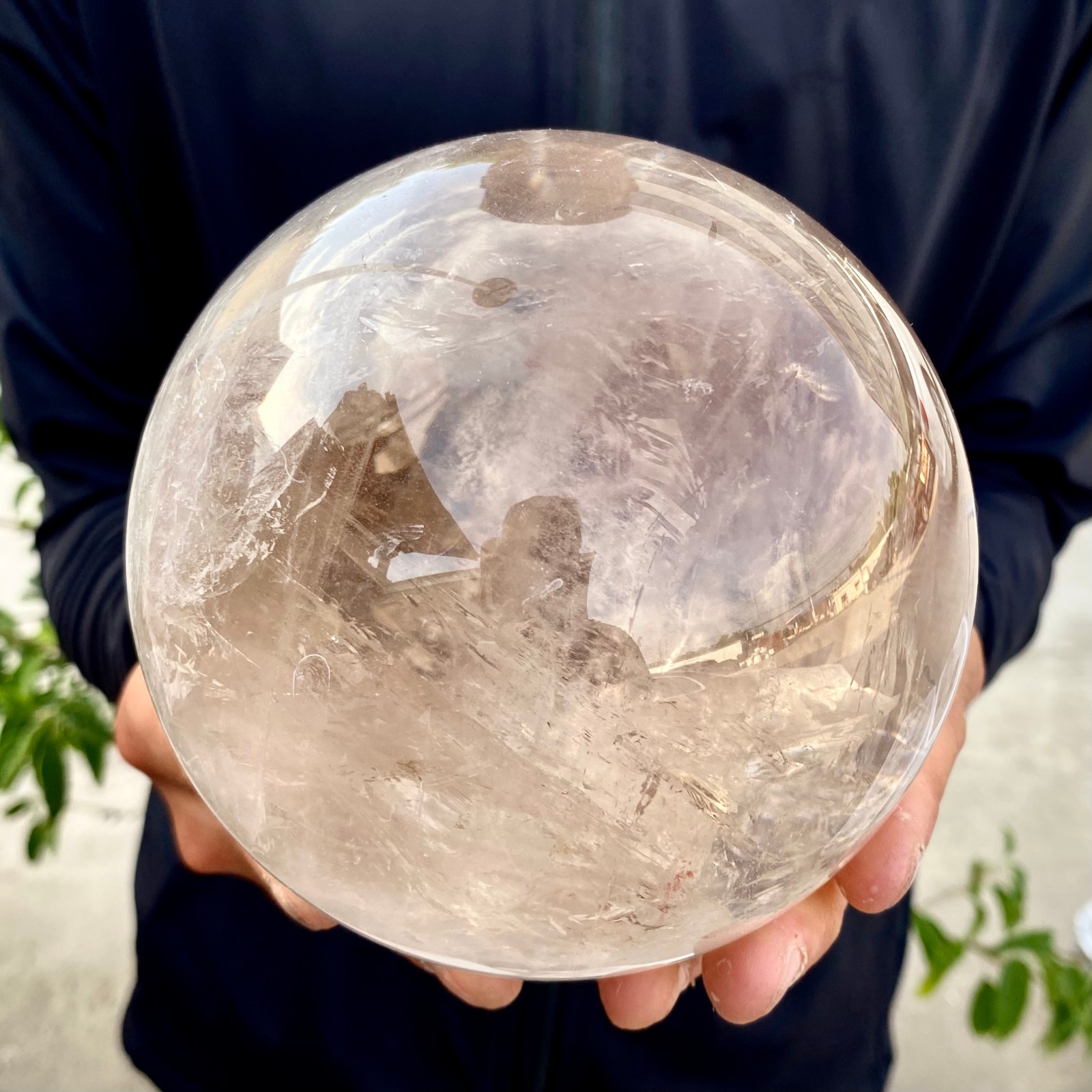 6.15LB Natural White Crystal Clear Quartz Crystal Sphere Ball Healing Meditation