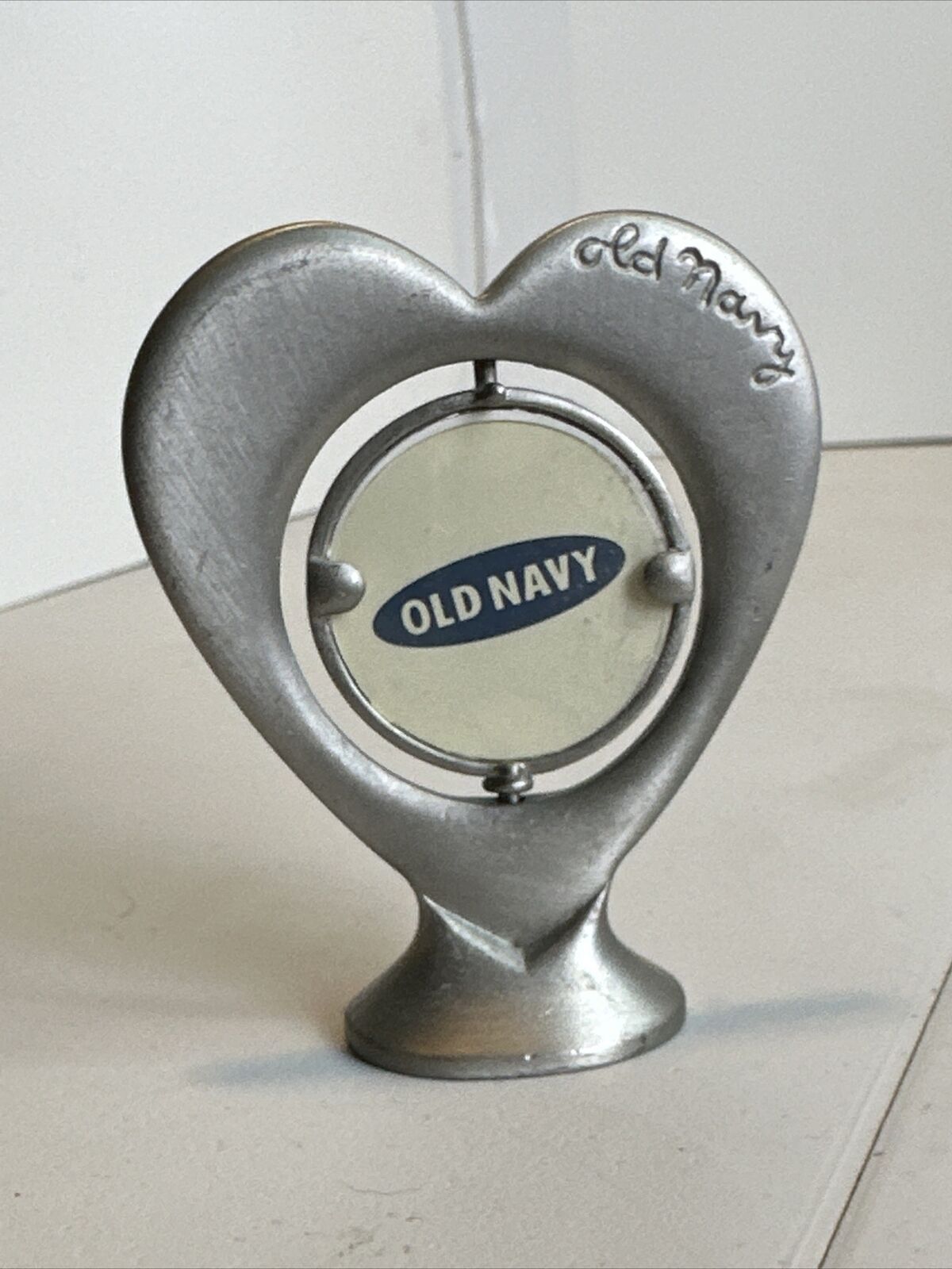 Old Navy Small Heart Shaped Metal Vintage Picture Frame 3” T 2.75” Wide