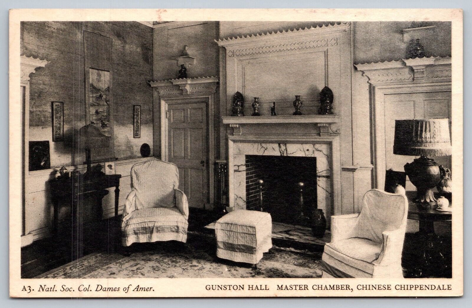 Gunston Hall Master Chamber Chinese Chippendale Virginia VA Unposted Postcard