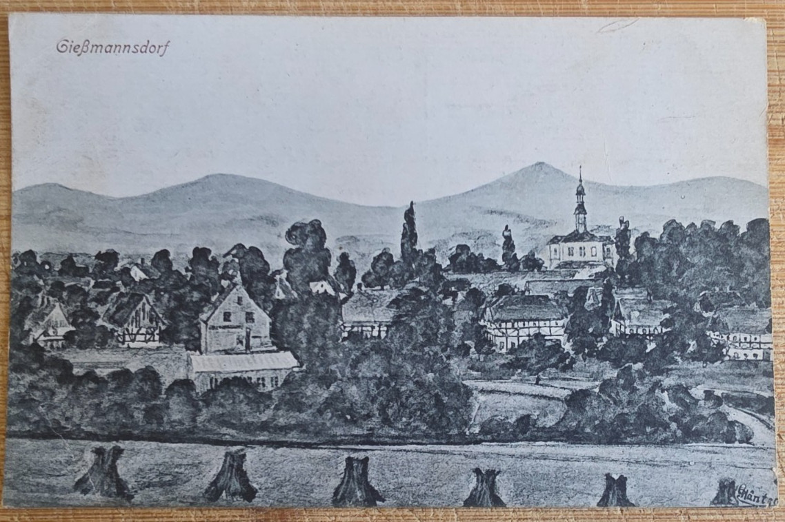 Postcard Gießmannsdorf near Zittau – missing place – Bohemia Moravia