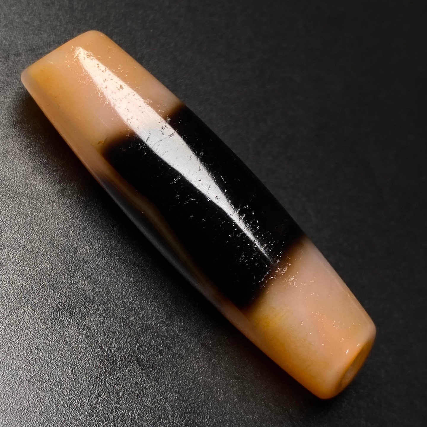 Rare Tibetan Buddhism Agate 1 Line Totem Dzi Bead Amulet Necklace Pendant Z3732