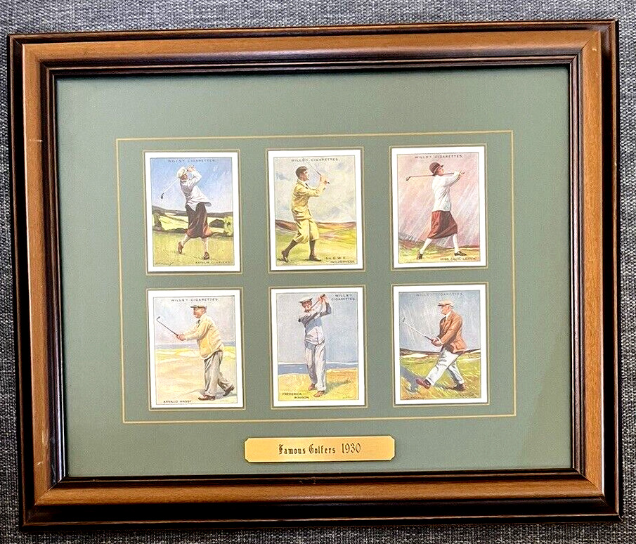 Vintage 1987 Matted Framed Famous Golfers 1930 Wills Cigarettes Tobacco