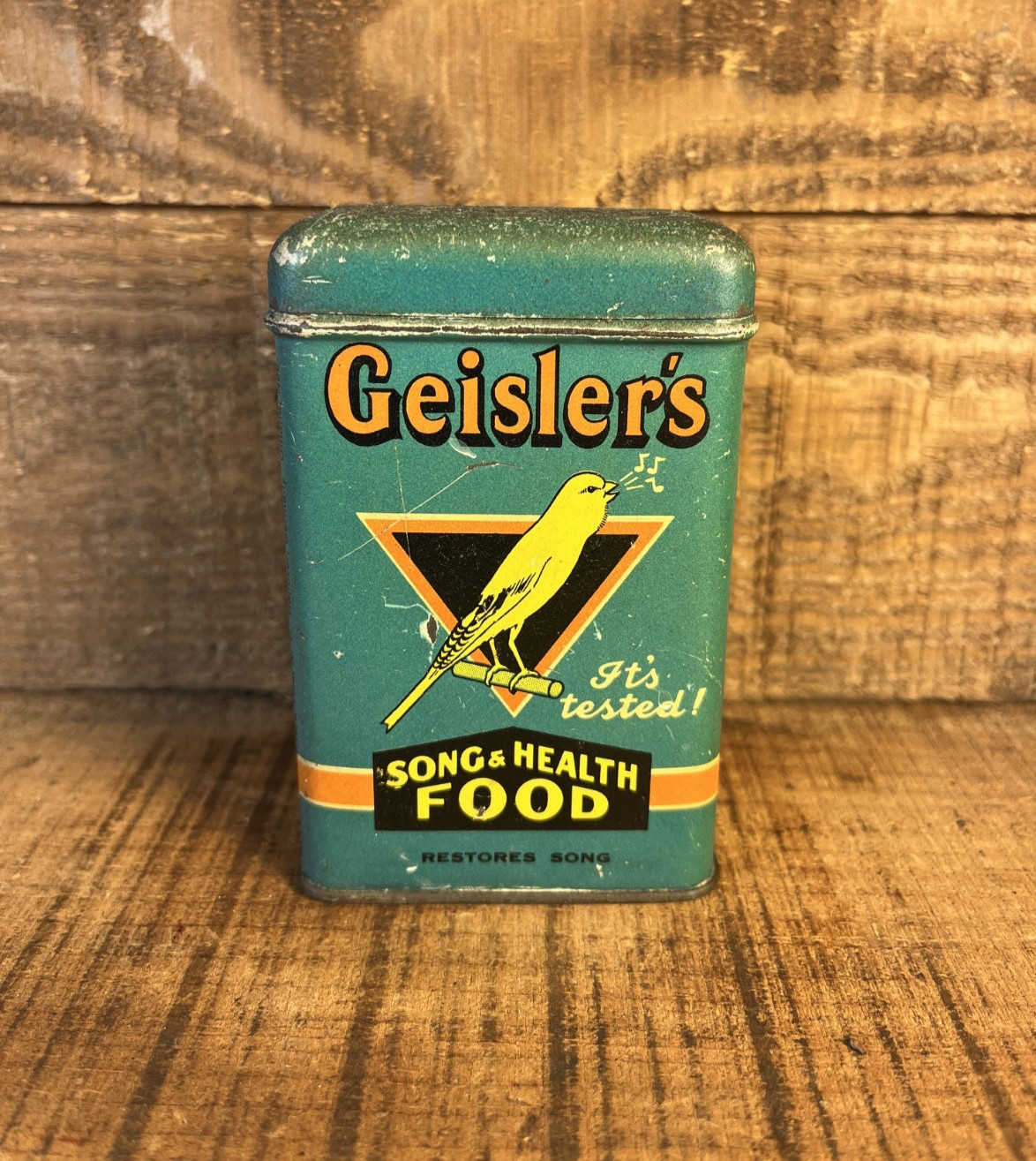 Rare Antique Geislers Bird Food Tin